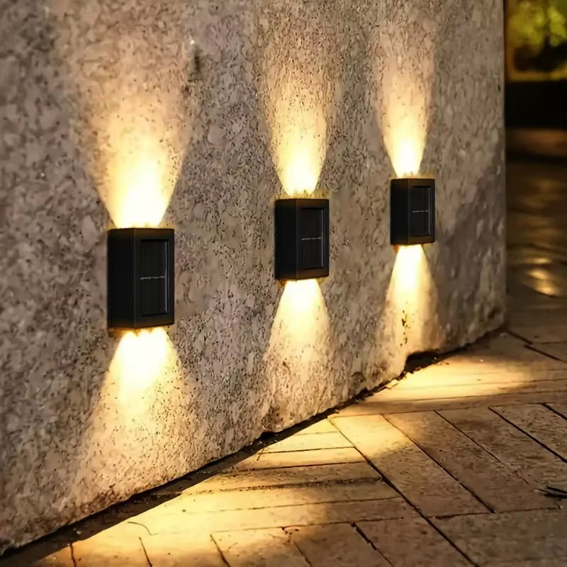 1~6Pcs Solar Light Outdoor up and down Wall Washer Light Waterproof Solar Lamp Garden Street Balcony Yard Stairs Fence Decor