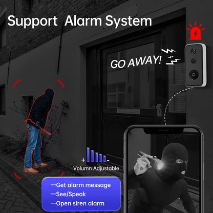 3MP 2MP Wifi Video Doorbell Camera Smart Home Security Battery PIR Motion Detector Two Way Intercom Free Cloud Storage