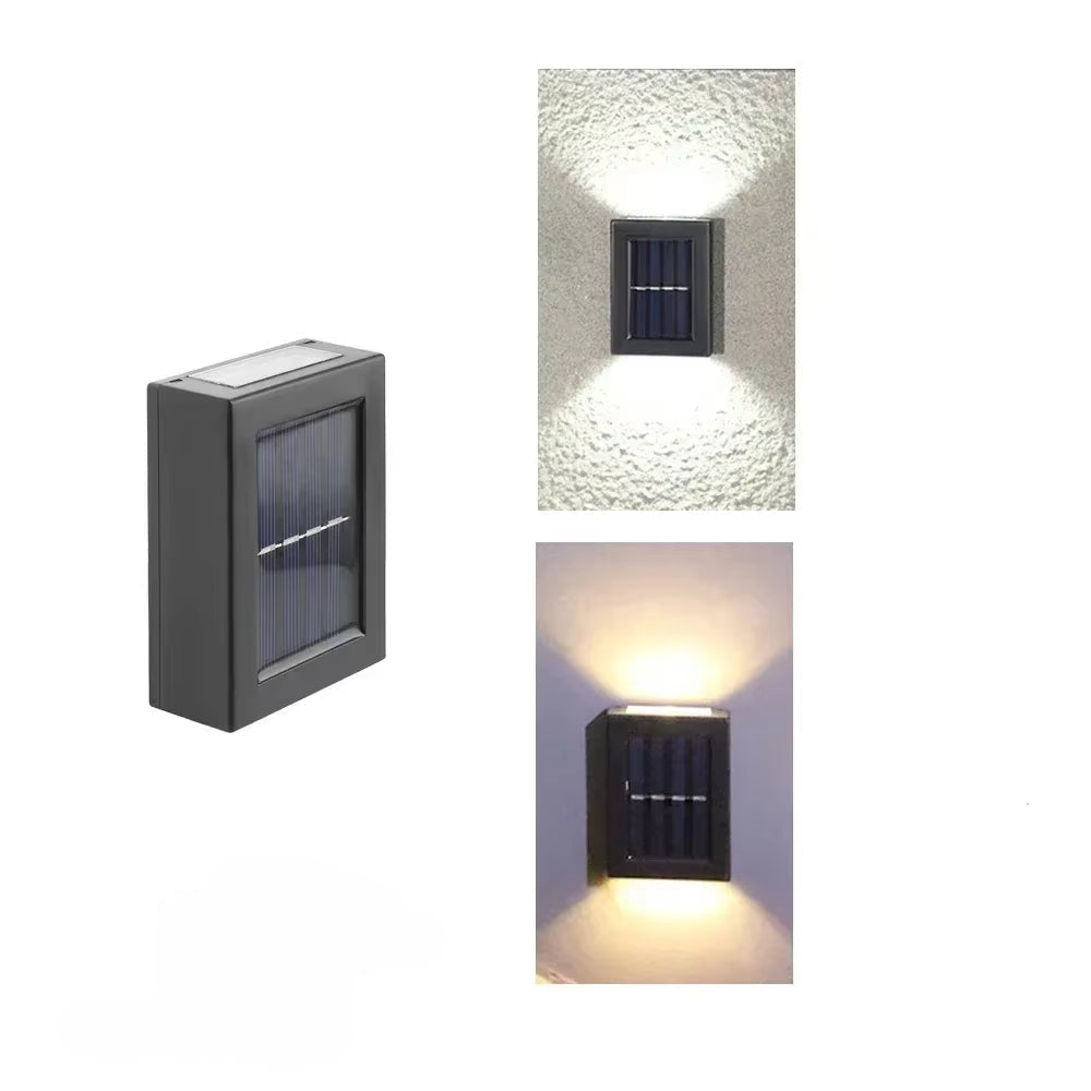 1~6Pcs Solar Light Outdoor up and down Wall Washer Light Waterproof Solar Lamp Garden Street Balcony Yard Stairs Fence Decor