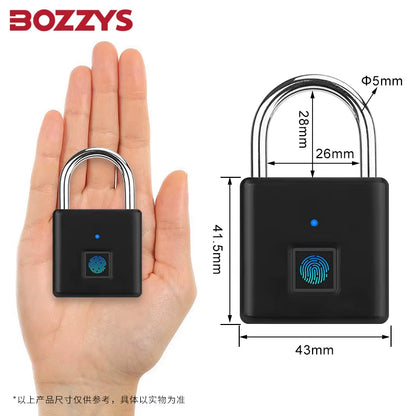 Fingerprint Padlock Smart Lock 05S Unlock 180 Days Battery IP55 Waterproof Type-C Rechargeable for Luggage Backpack Gym Locker
