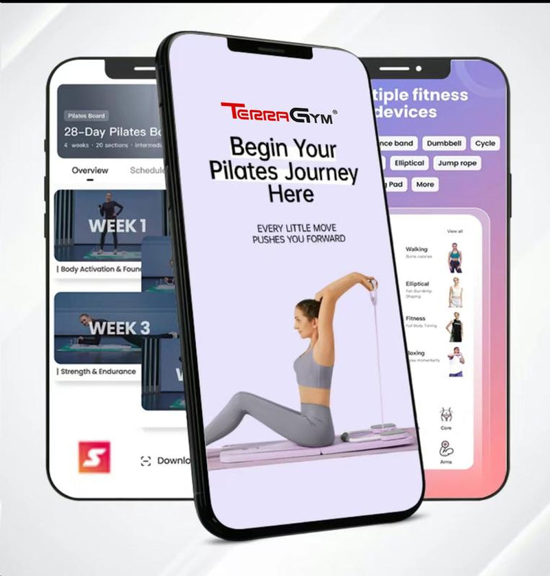 Terragym Pilates Board,Multi-Functional Ab Exercise Board,Foldablehome Pilates Reformer with Knee Mat ,Timer Andresistance Bands,Abs Workout Equipment Forabdominal & Core Strength Training #Tiktokshopblackfriday #Tiktokshopcybermonday