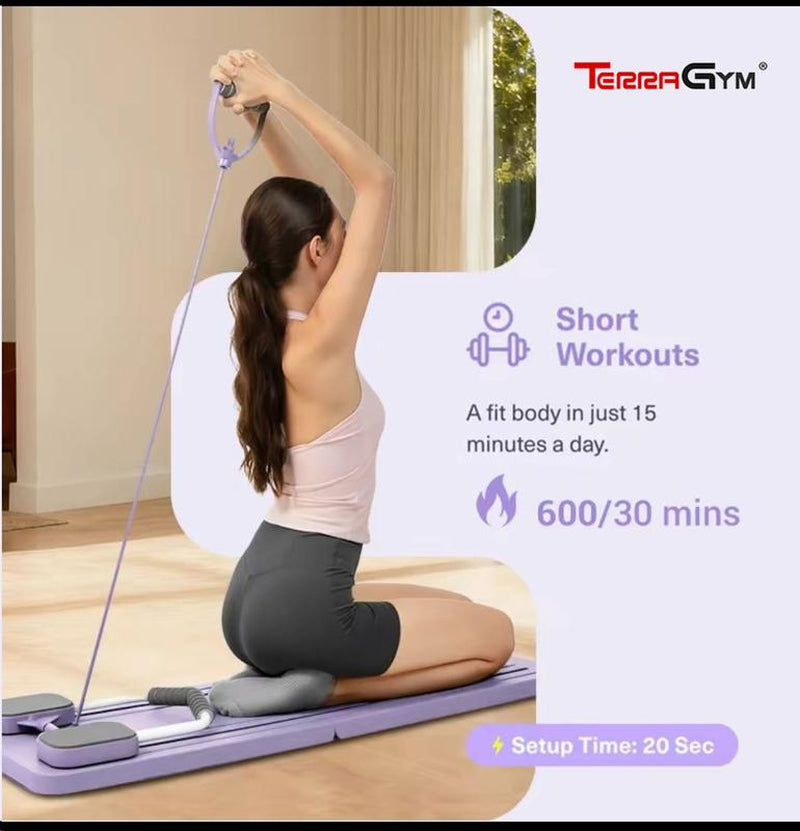 Terragym Pilates Board,Multi-Functional Ab Exercise Board,Foldablehome Pilates Reformer with Knee Mat ,Timer Andresistance Bands,Abs Workout Equipment Forabdominal & Core Strength Training #Tiktokshopblackfriday #Tiktokshopcybermonday