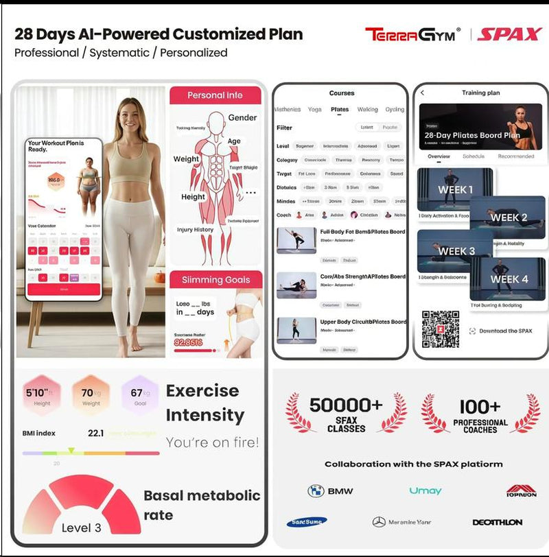 Terragym Pilates Board,Multi-Functional Ab Exercise Board,Foldablehome Pilates Reformer with Knee Mat ,Timer Andresistance Bands,Abs Workout Equipment Forabdominal & Core Strength Training #Tiktokshopblackfriday #Tiktokshopcybermonday